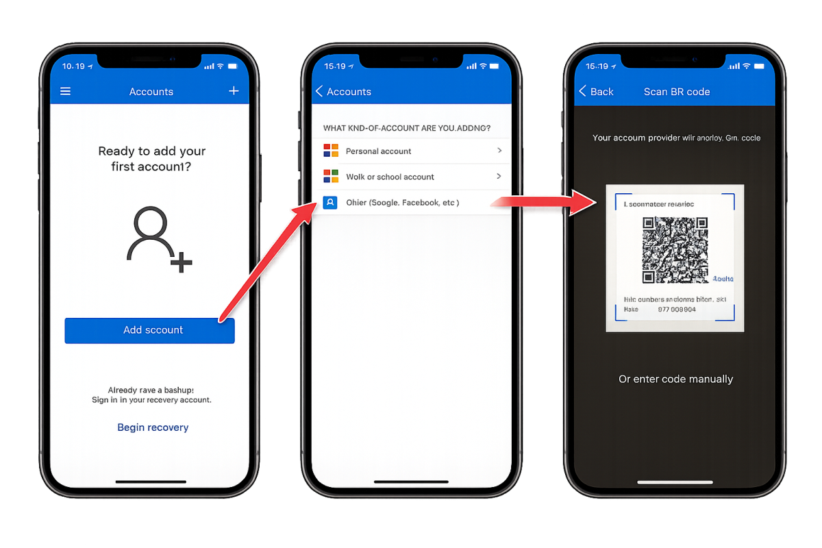 Microsoft Authenticator scan QR code