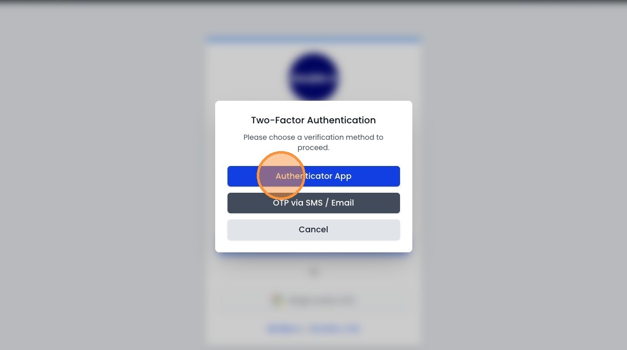 QR code popup